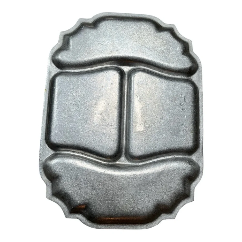 Silver Compartment Platter Armetal Tavern Pewter Scalloped Tray by Wilton
